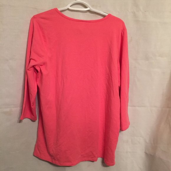 Quacker Factory Pink Sequined Top Medium - Picture 4 of 6